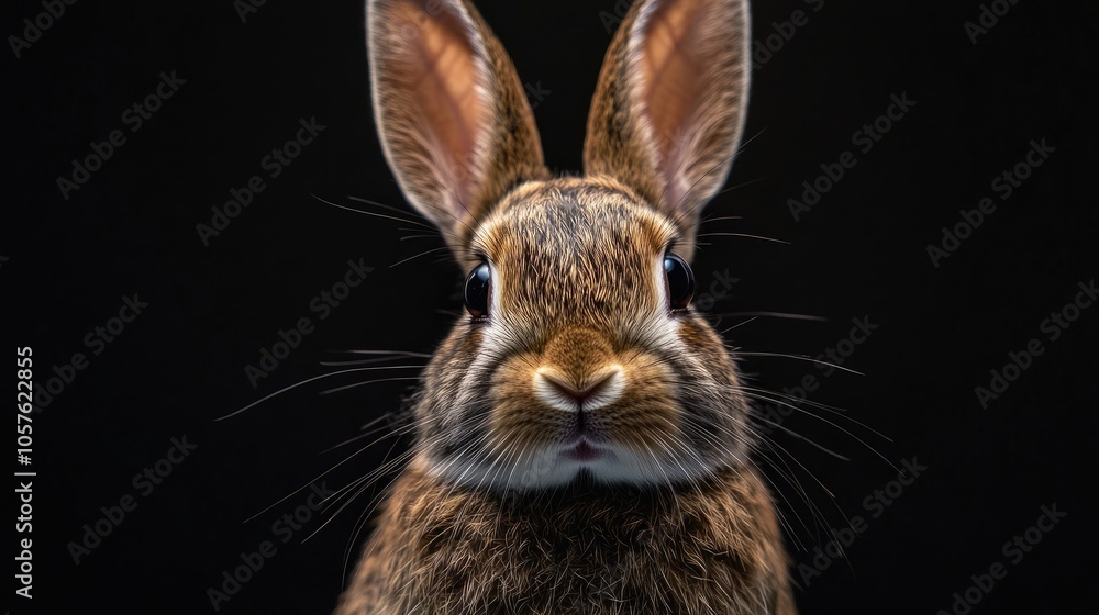 Obraz premium A house rabbit gazes directly at the camera