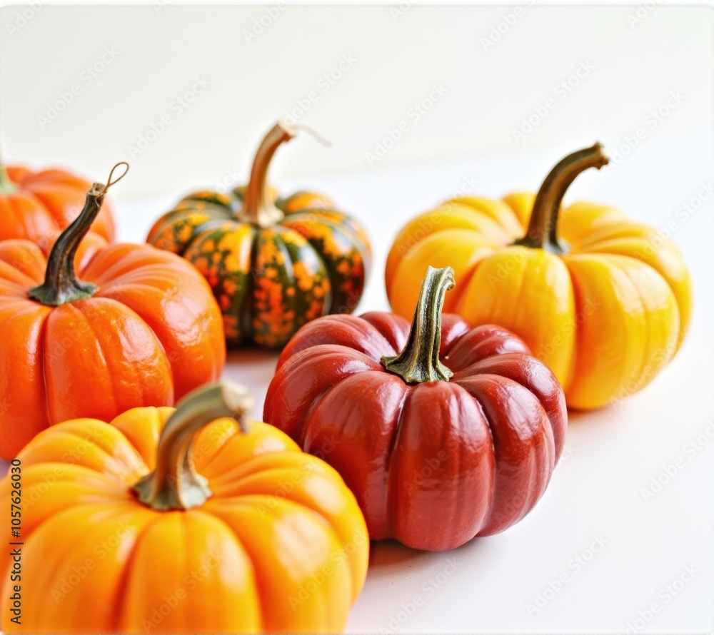 Fototapeta premium pumpkins different vegetables on white background