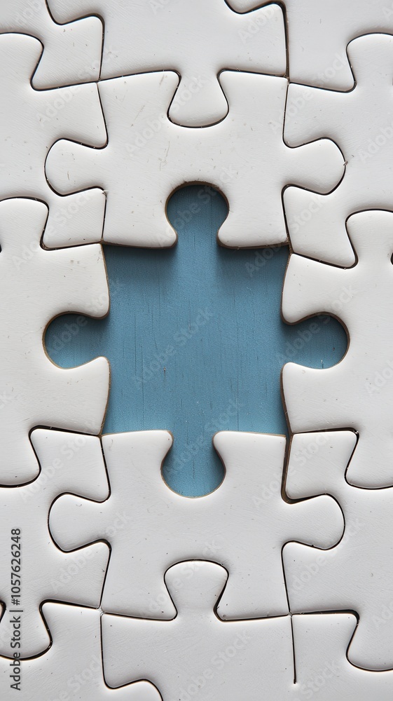 Abstract close-up of jigsaw puzzle with one inserted piece Abstract close-up of jigsaw puzzle with one inserted piece