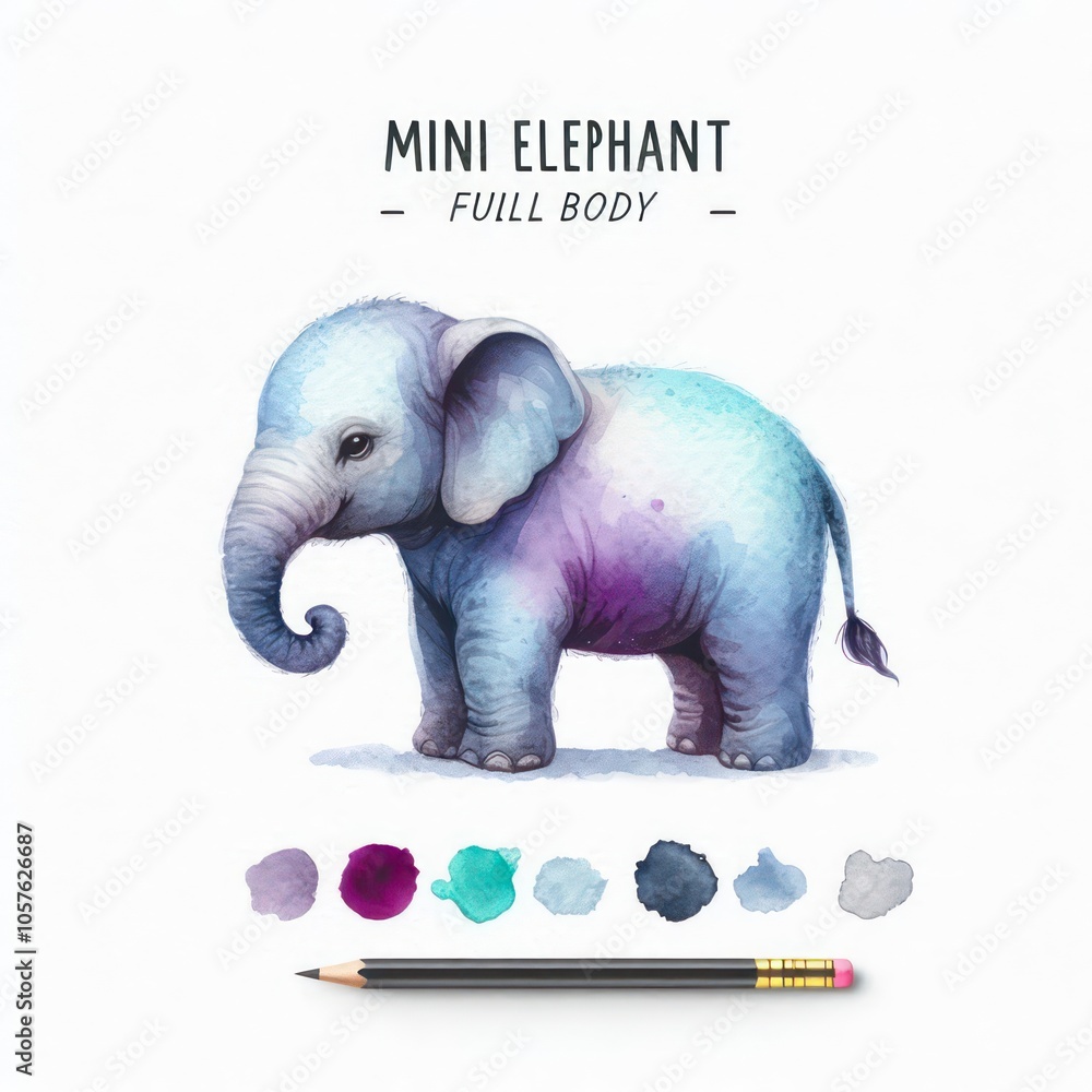 Naklejka premium baby elephant illustration