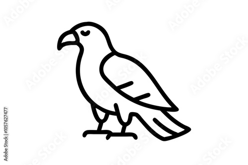 Eagle Vector Icon - Silhouette Illustration on White Background