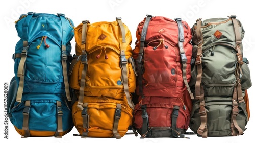 Travel bags and backpacks for leisure activities. remove background