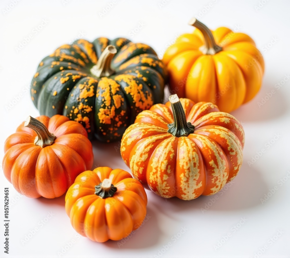 pumpkins different vegetables on white background pumpkins different vegetables on white background