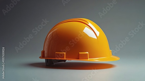 Bright yellow hard hat resting on a flat surface in an indoor setting during ...