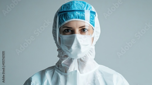 Medical professional in protective gear