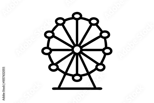 Ferris Wheel Silhouettes Vector Illustration - Clipart SVG for Fun Design