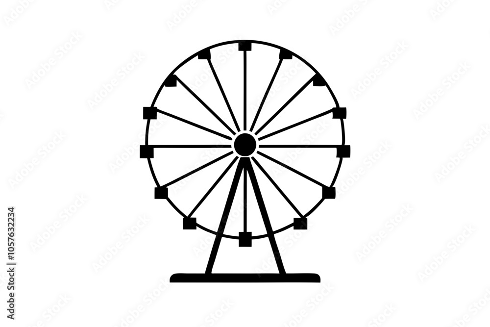 Ferris Wheel Vector Isolated on White Background for Creative Projects Ferris Wheel Vector Isolated on White Background for Creative Projects