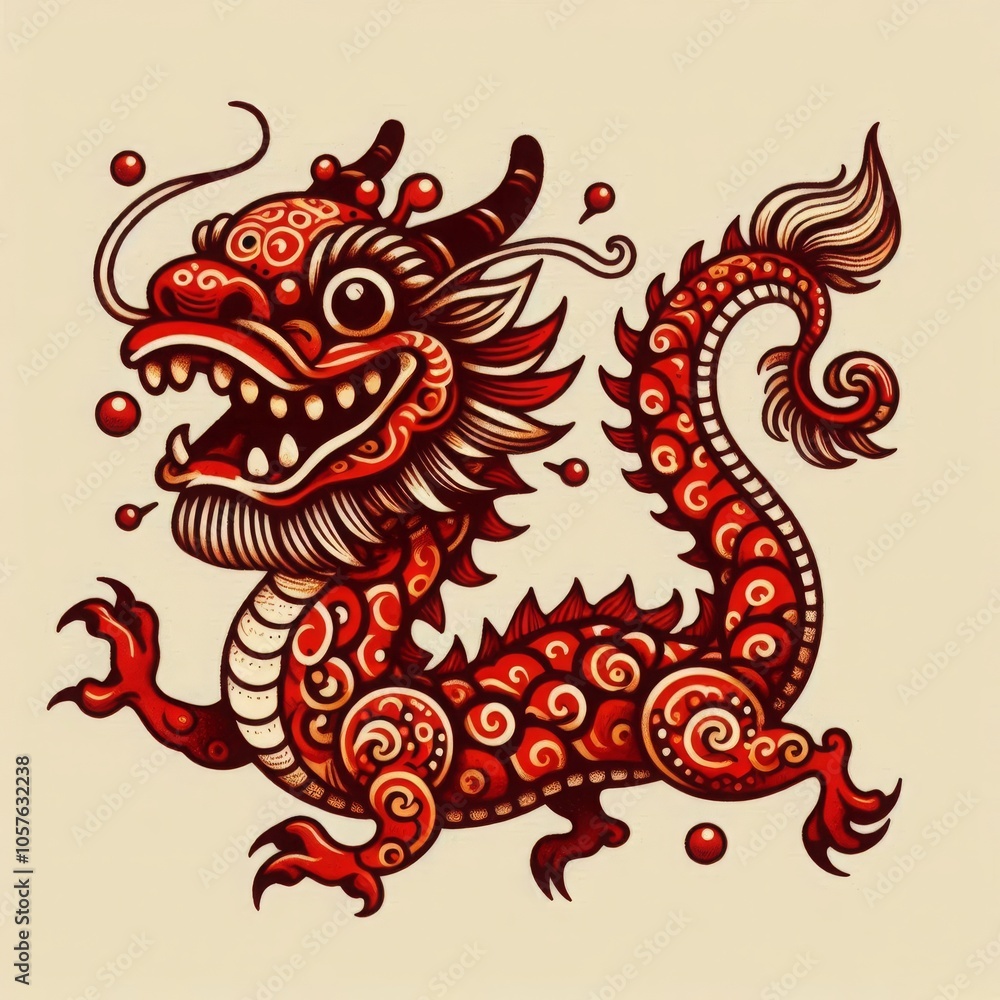 Dragon in Traditional Asian Style Dragon in Traditional Asian Style