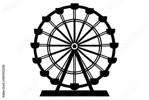 Ferris Wheel Vector Isolated on White Background for Creative Projects