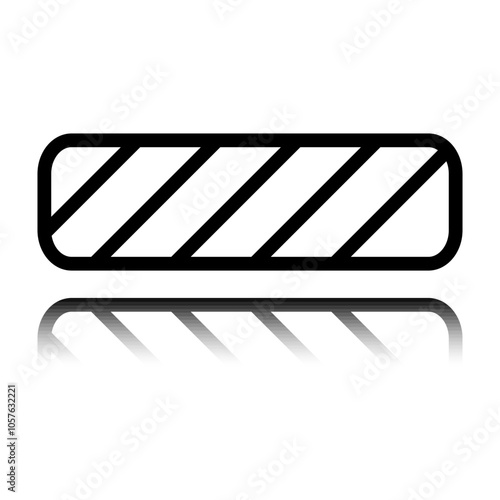 Barrier simple icon, vector. Flat design. Black icon with mirror reflection. White background