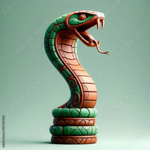 Traditional Carved Snake Artwork