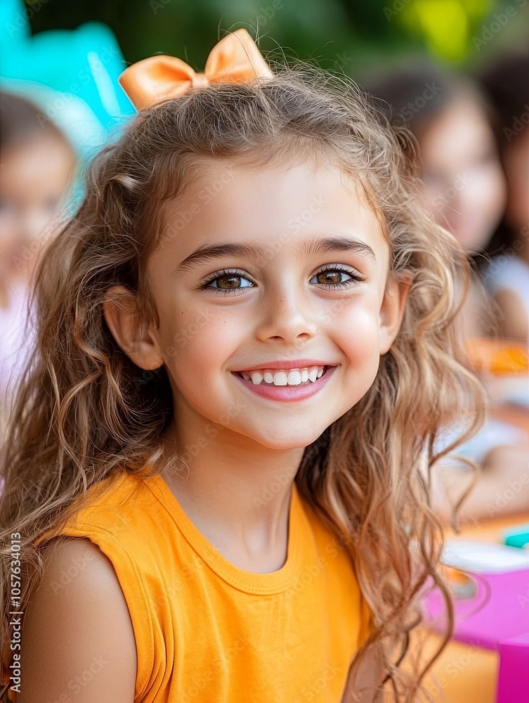 Happy Children Enjoying Fun Games at a Birthday Party Happy Children Enjoying Fun Games at a Birthday Party