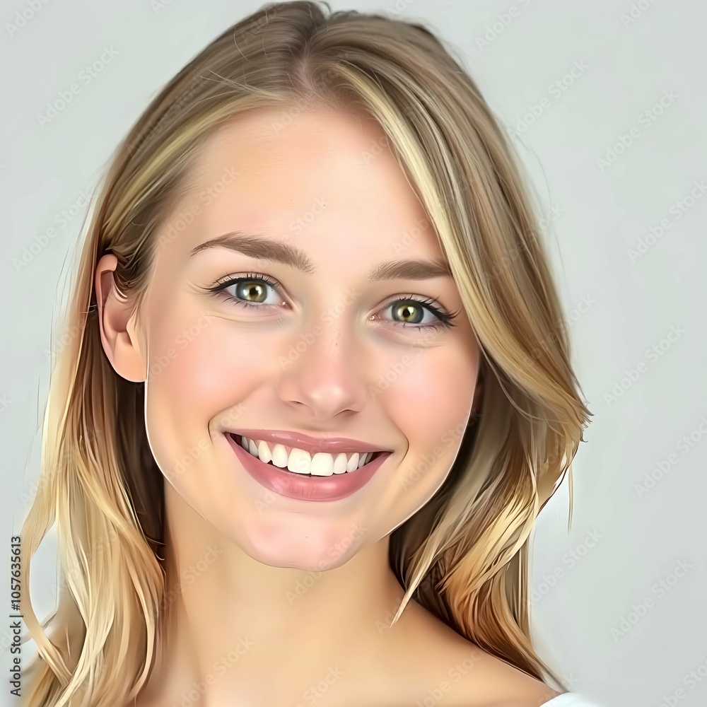 Smiling blonde woman with beautiful face isolated on plain contrast background Smiling blonde woman with beautiful face isolated on plain contrast background