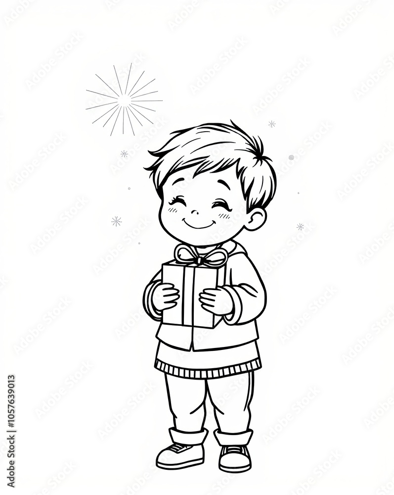 Cute Child Receiving Gift Cute Child Receiving Gift