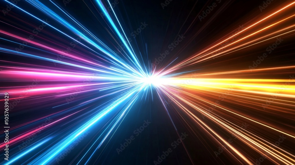 Data speed lines illuminated against a dark backdrop. Data speed lines illuminated against a dark backdrop.