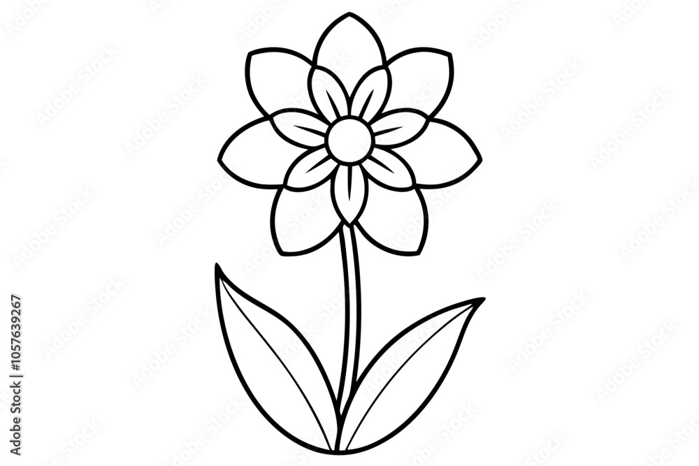 Flower Silhouettes Vector Illustrations on White Background Flower Silhouettes Vector Illustrations on White Background