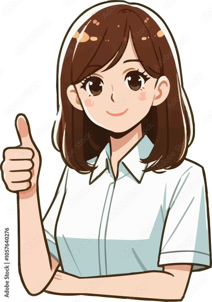Person giving a thumbs-up .illustration vector on white background Person giving a thumbs-up .illustration vector on white background