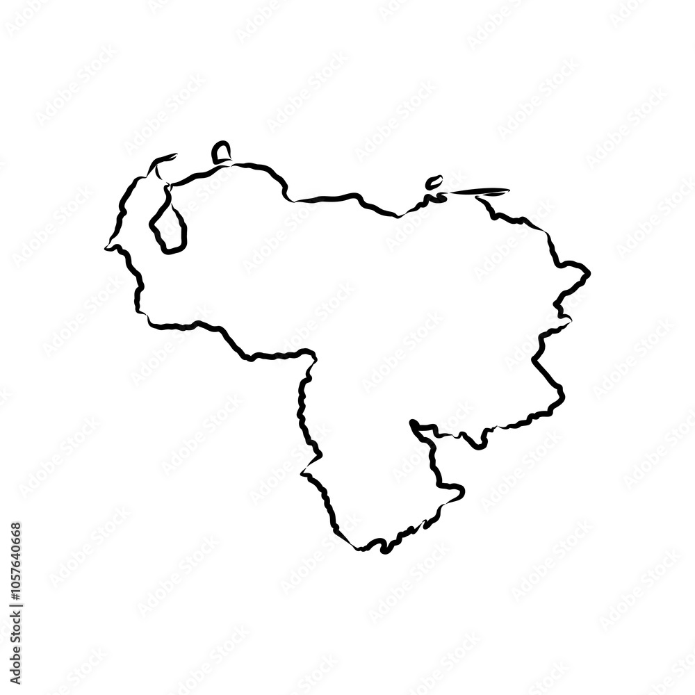 Venezuela map hand drawn sketch. Vector illustration.Venezuela map, vector sketch Venezuela map hand drawn sketch. Vector illustration.Venezuela map, vector sketch
