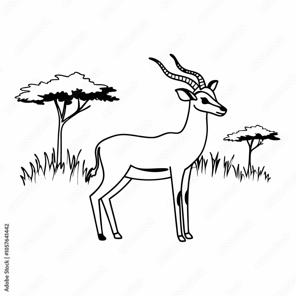 Fototapeta premium Antelope Vector Art