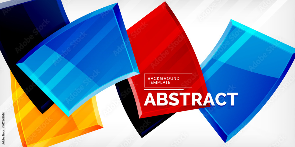 Round 3d shapes, plates background. Creative composition design template Round 3d shapes, plates background. Creative composition design template