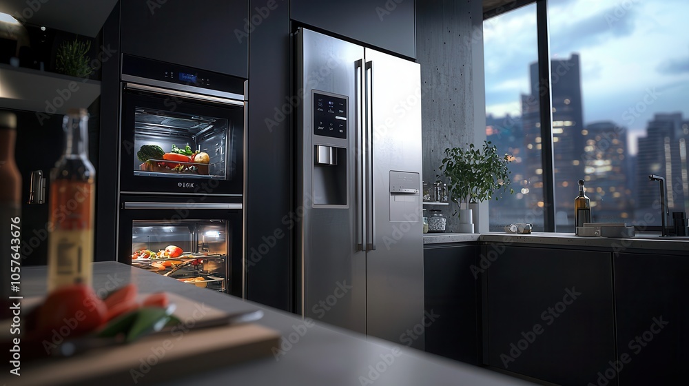 Modern Kitchen with Smart Appliances and Stylish Design Modern Kitchen with Smart Appliances and Stylish Design