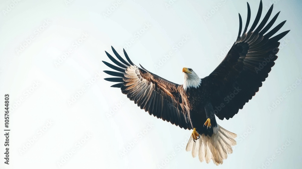 Majestic Eagle Silhouette in Dynamic Flight Majestic Eagle Silhouette in Dynamic Flight