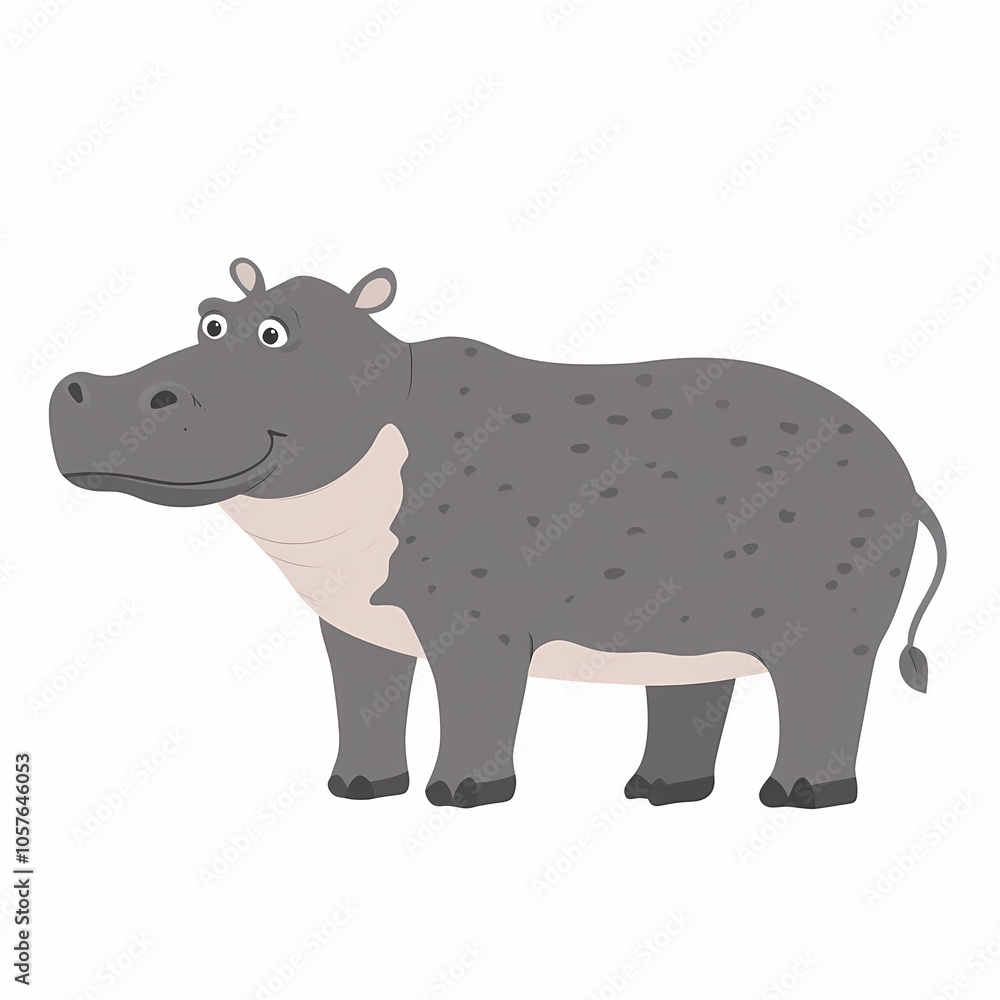 Flat Modern Hippopotamus Logo Design - Vector Icon Illustration Flat Modern Hippopotamus Logo Design - Vector Icon Illustration