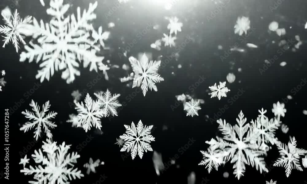 White snow overlay layer on black background, snowflakes and snowfall. Generative AI White snow overlay layer on black background, snowflakes and snowfall. Generative AI