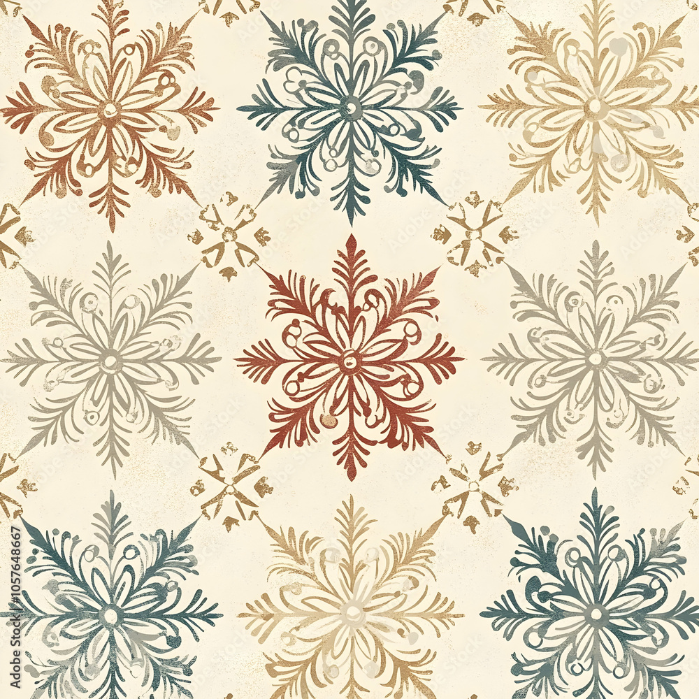 Hand-Drawn Style Snowflake Pattern with Intricate Details on a Soft Background Hand-Drawn Style Snowflake Pattern with Intricate Details on a Soft Background