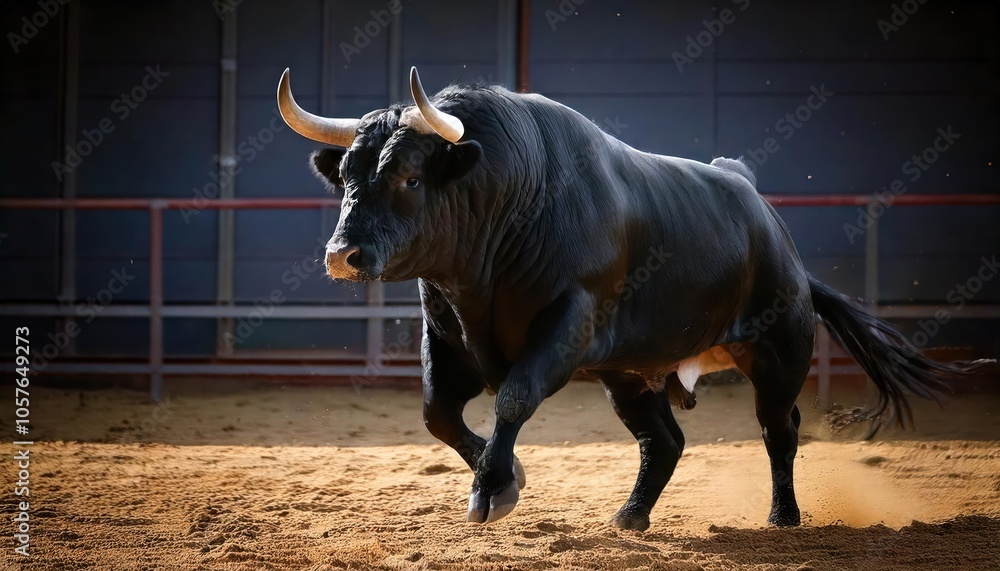 Black Bull in action, cinematic scene Black Bull in action, cinematic scene