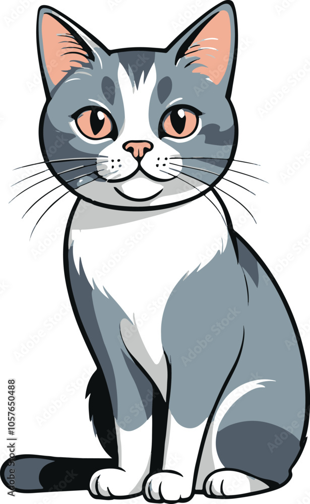 Obraz premium black and white cat