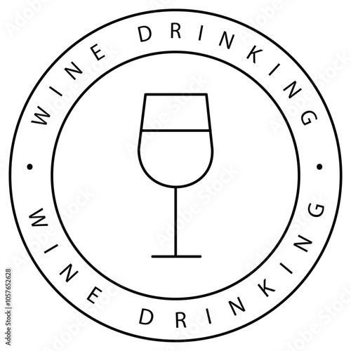 Wine Glass No Alcohol Beverage Ban VEctor Icon Design