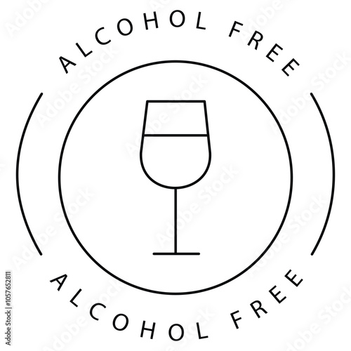 Alcohol-Free Wine Drinking Prohibited Vector Icon Design