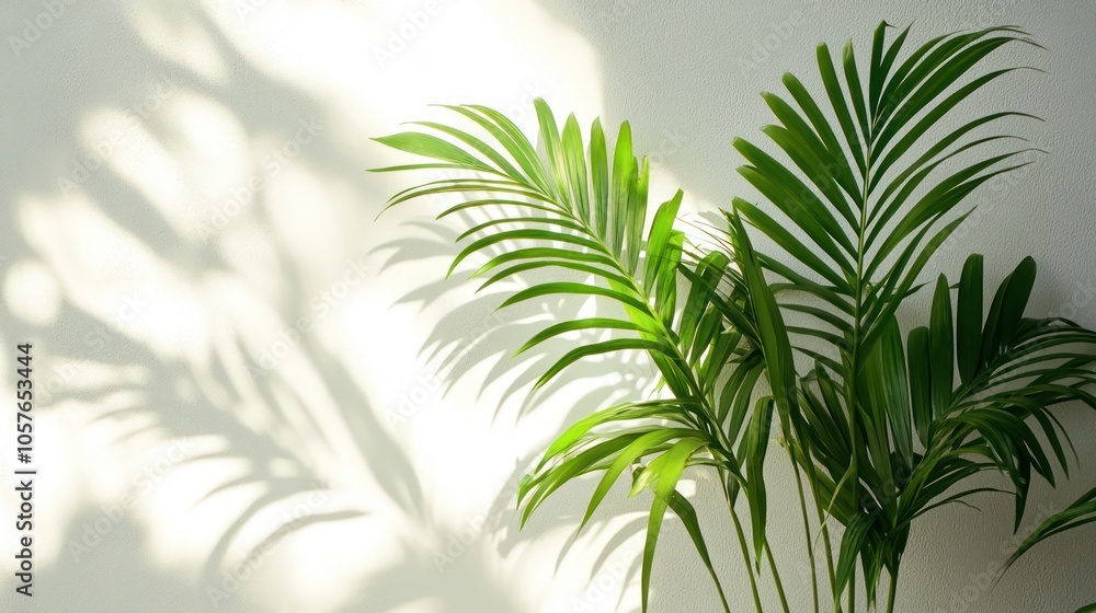 Palm Leaf Shadows on White Wall Palm Leaf Shadows on White Wall