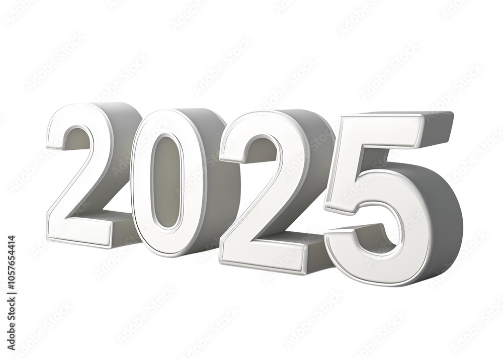 2025 3D Text isolated on a transparent background 2025 3D Text isolated on a transparent background