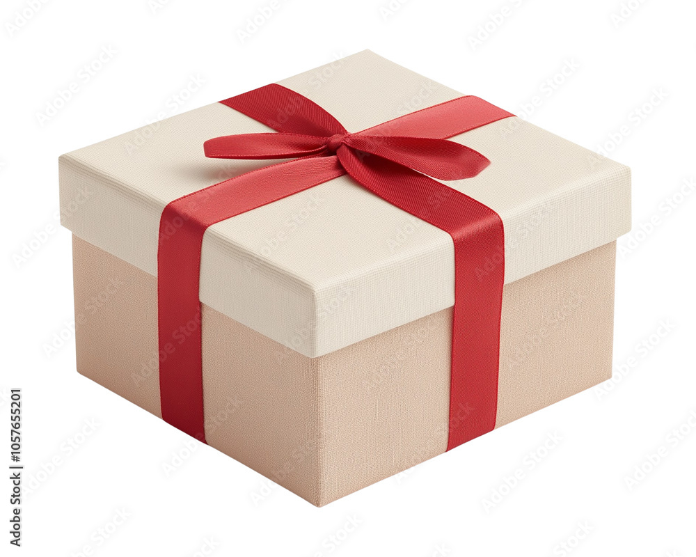 Gift Box With Red Ribbon Isolated On Transparent Background Gift Box With Red Ribbon Isolated On Transparent Background