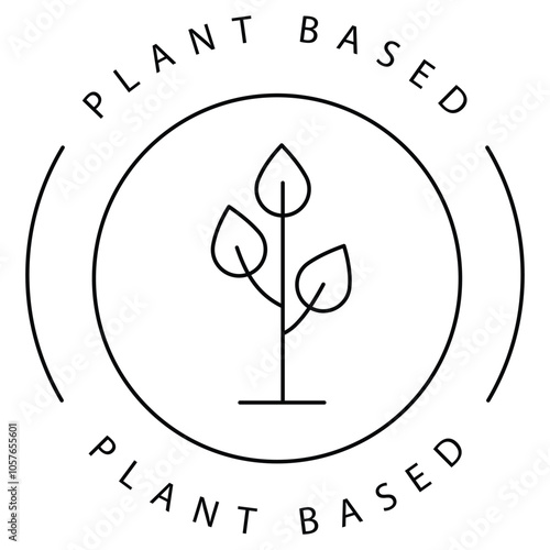 Plant Based Eco Natural Vector Icon Design