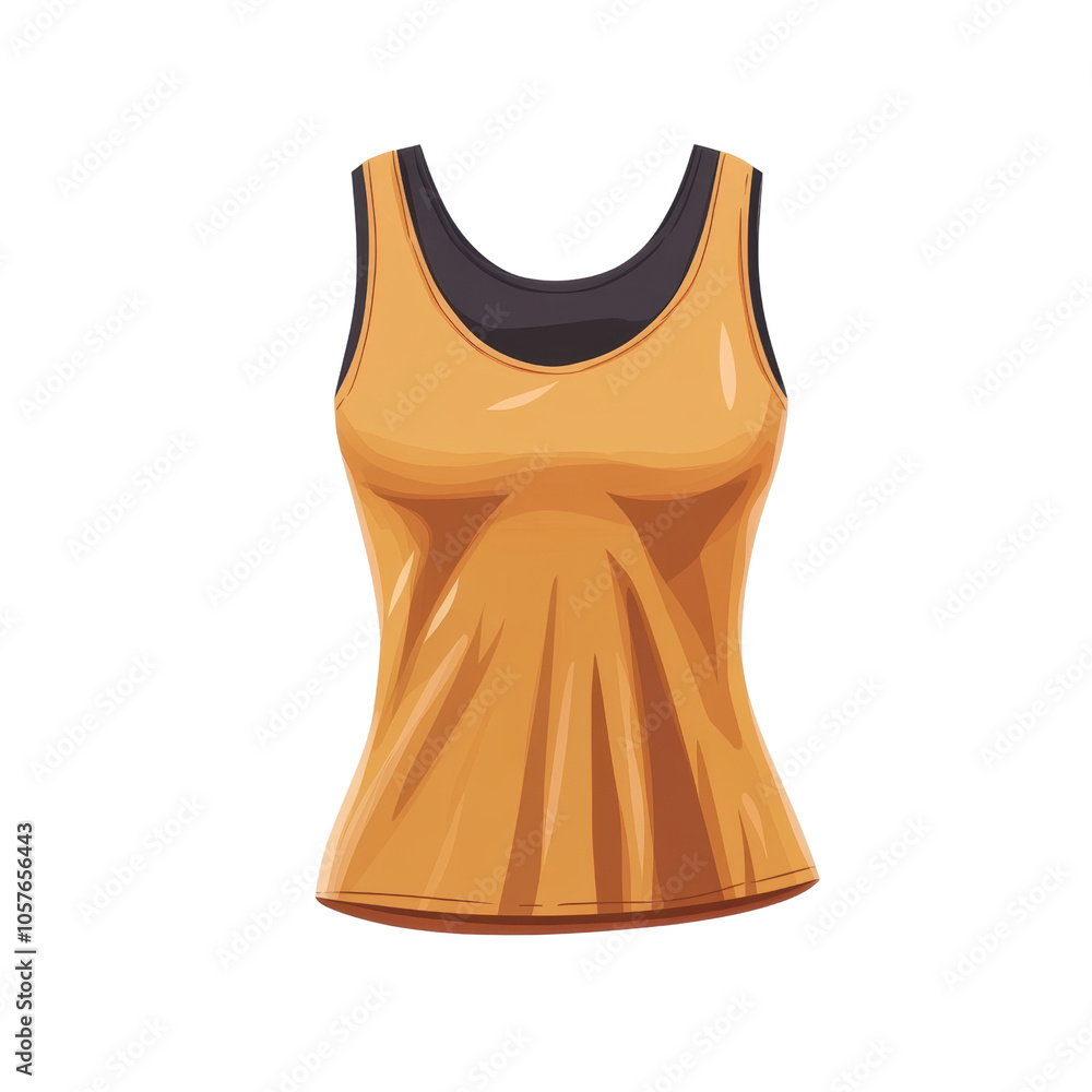 Stylish Mustard Yellow Women's Tank Top isolated on transparent background, cut out, png Stylish Mustard Yellow Women's Tank Top isolated on transparent background, cut out, png