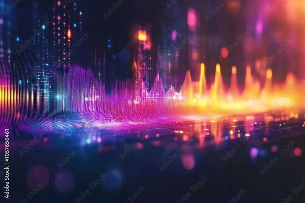Obraz premium Vibrant Digital Waveform with Colorful Visual Effects