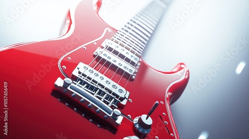 Red Electric Guitar Close Up