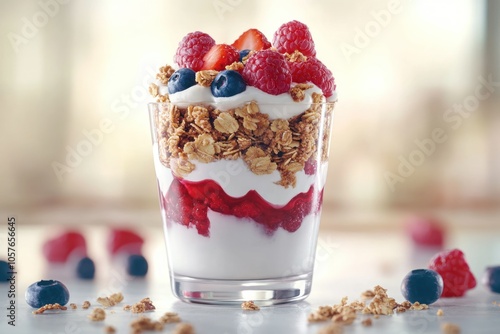 Wallpaper Mural Fresh Yogurt Parfait with Berries and Granola Torontodigital.ca