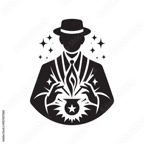 Enchanting Magician Silhouette Vectors for Posters, T-Shirts & More