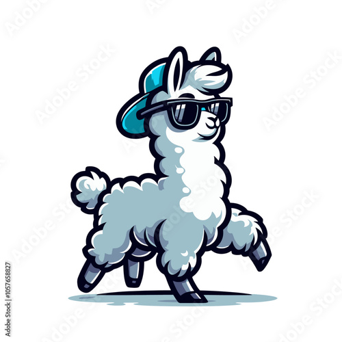 cool llama or alpaca vector mascotcharacter isolated illustration