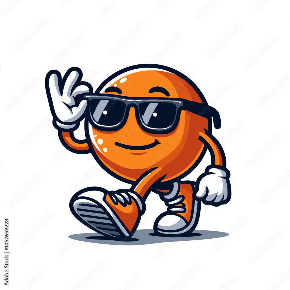 Fototapeta premium Orange mascot isolated vector illustration
