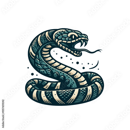 Snake modern mascot isolated vector illustration