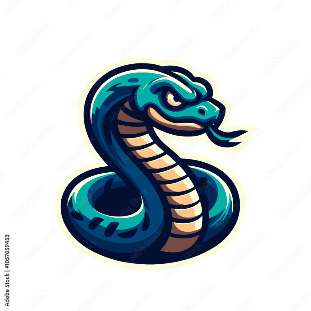 Fototapeta premium Snake modern mascot isolated vector illustration
