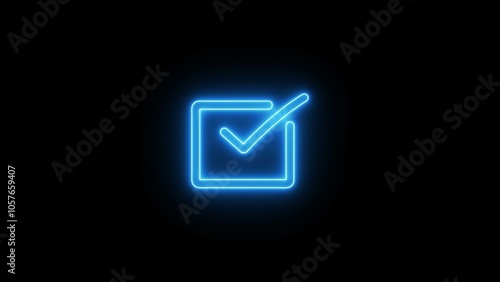 Free Download  Neon Right Tick Mark Symbol Illustration. - GFXLoad