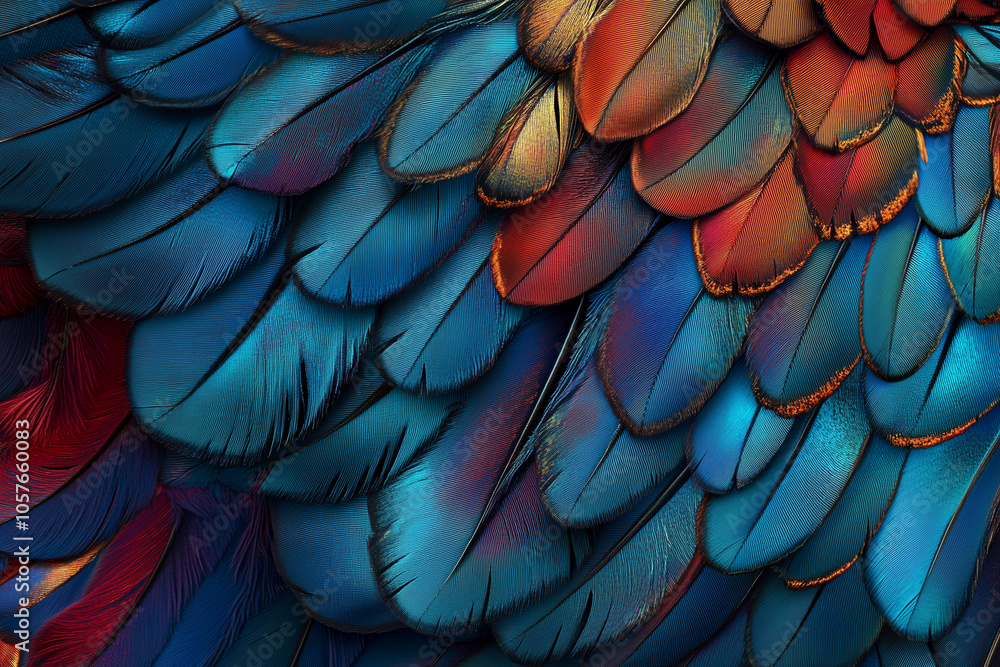Fototapeta premium Detailed image of feather's barbs emphasizing texture
