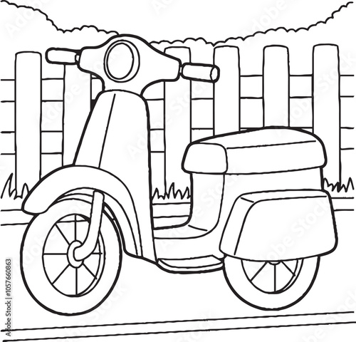 Scooter Coloring Page for Kids coloring book