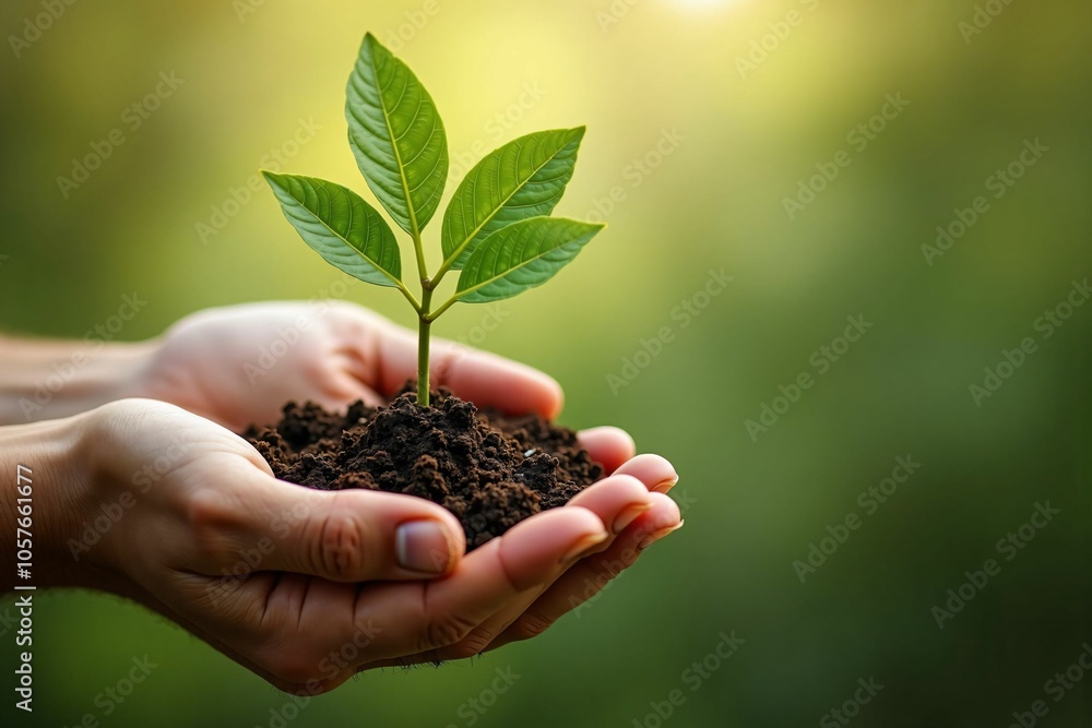 Protecting Nature: Hands Holding a Growing Tree as a Symbol of Eco-Friendly and Sustainable Living Protecting Nature: Hands Holding a Growing Tree as a Symbol of Eco-Friendly and Sustainable Living